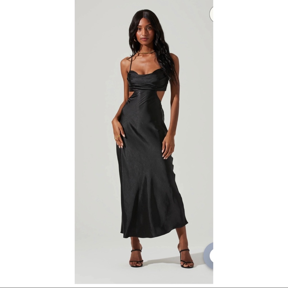 ASTR Colette Black Cutout Dress